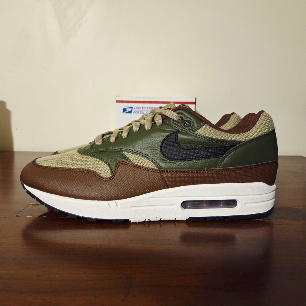 Nike Air Max 1 Essential PRM Neutral Olive Khaki HF1516-200 US Men's 12.5 NWOB